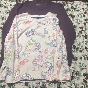 Old Navy Purple and Cream Long Sleeve Shirt